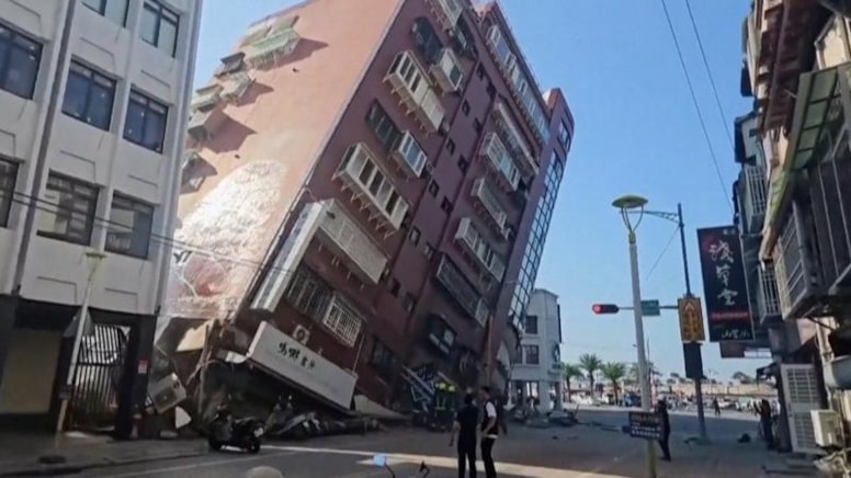 Tayvan'daki 7.4 büyüklüğündeki depremden görüntüler