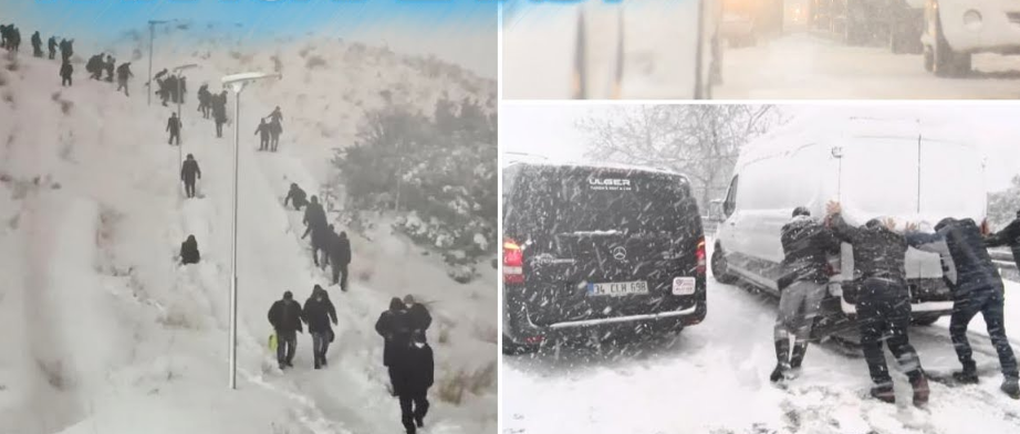 İstanbul'da Kar Esareti! Yüzlerce Araç Kara Saplanıp Mahsur Halde Kaldı
