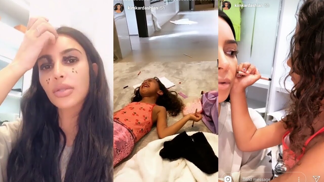 North West Crying Because Kim Kardashian Moved Whilst She Was Doing Her Makeup