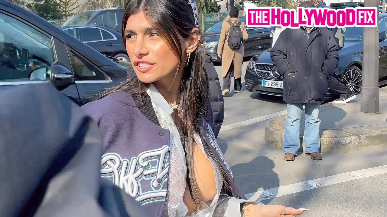 Mia Khalifa Is Mobbed By Fans  Paparazzi While Leaving The Off-White Show During Paris Fashion Week