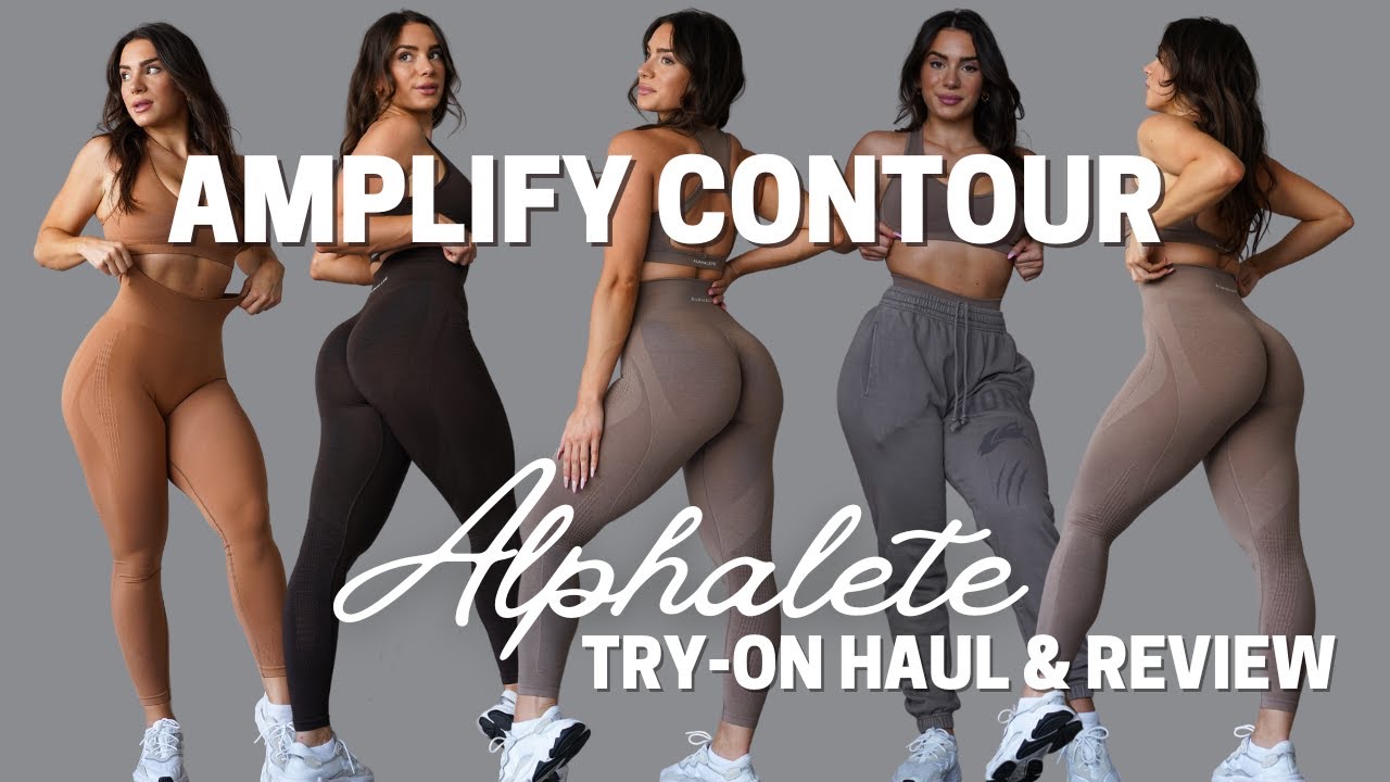 AMPLIFY CONTOUR?! | NEW Alphalete Amplify Contour In Depth Try-On Haul  Review, Fall Activewear