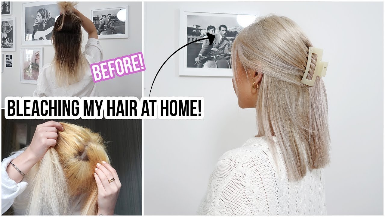 BLEACHING MY HAIR BROWN TO BLONDE using BOX DYE!! At Home... ???? | Naomi Victoria