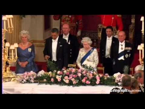 US President Barack Obama suffers embarrassing royal toast mishap at Queen's banquet