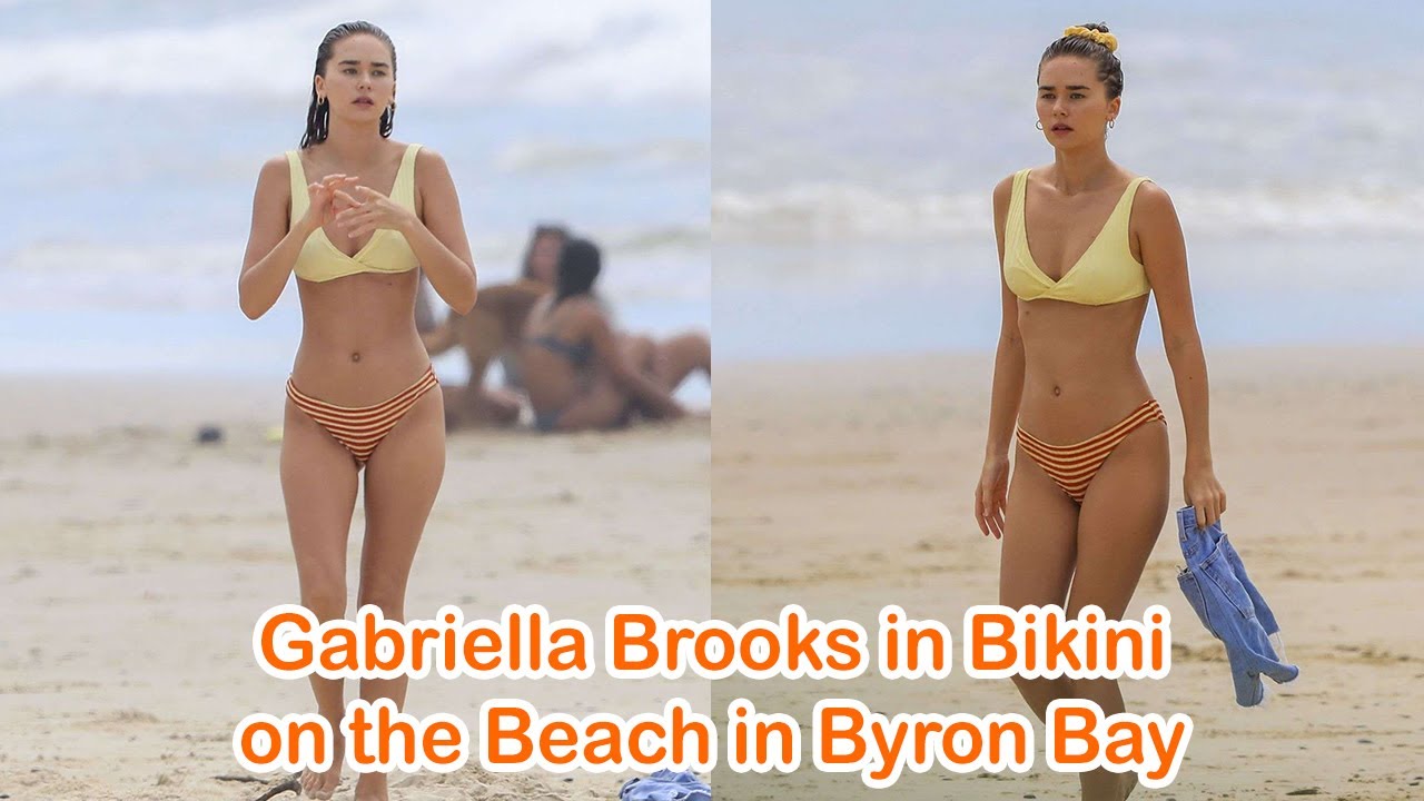 Gabriella Brooks in Bikini on the Beach in Byron Bay