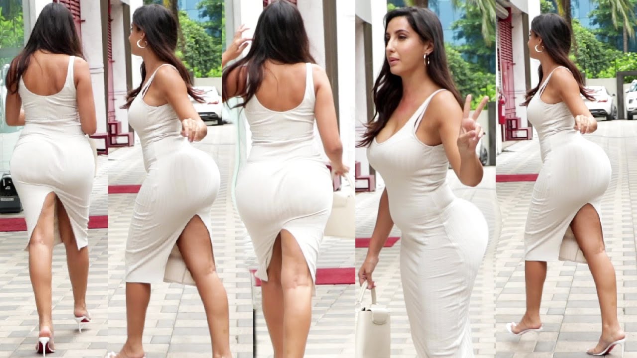 NORA FATEHİ LOOKİNG VERY HOT  ATTRACTİVE IN IN WHİTE BODYCON OUTFİT | PAANİ PAANİ HO GAYE