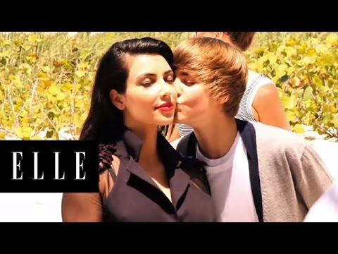 Justin Bieber and Kim Kardashian | Behind the Scenes | ELLE