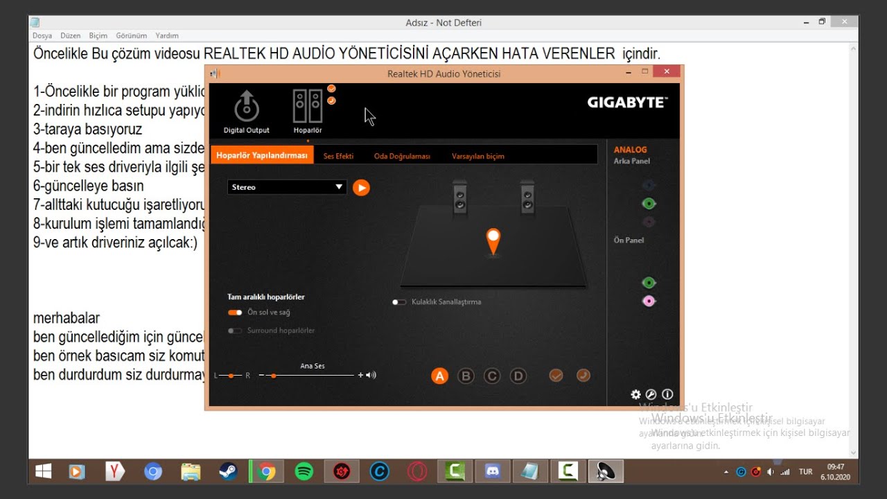 Realtek Hd Audio Yönetici Açılmama Sorunu %100 ÇÖZÜM!
