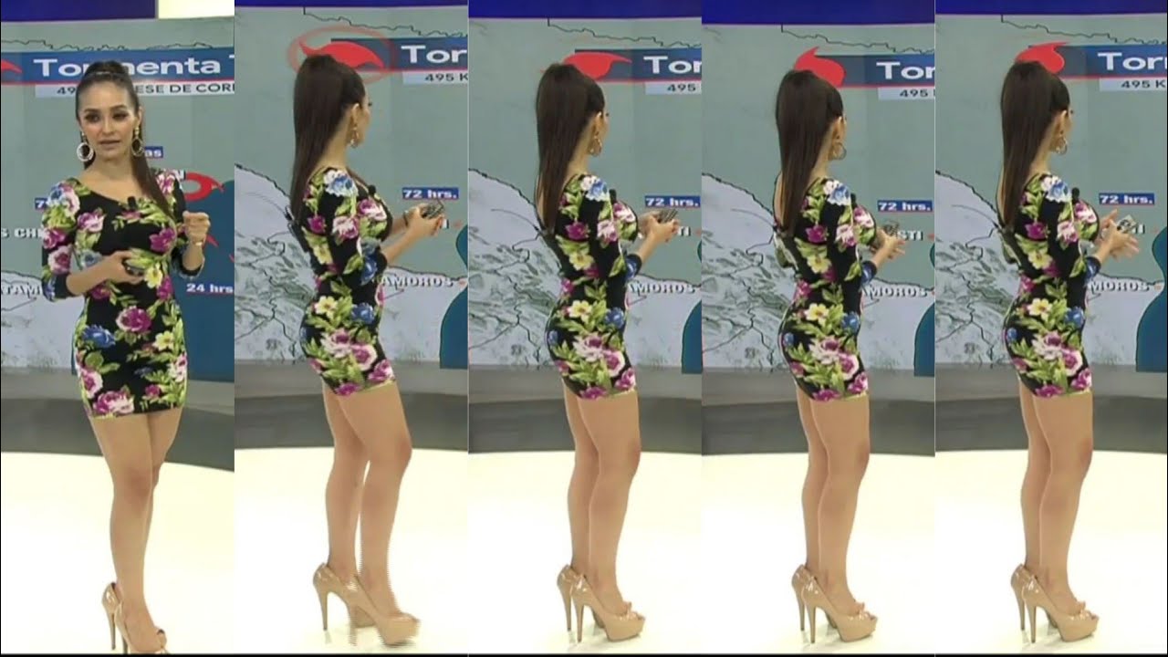 Emily Quiñones BUENÍSIMA en mini vestido de flores ajustado SEXY CUERPAZO y PIERNAS en tacones SEXYS