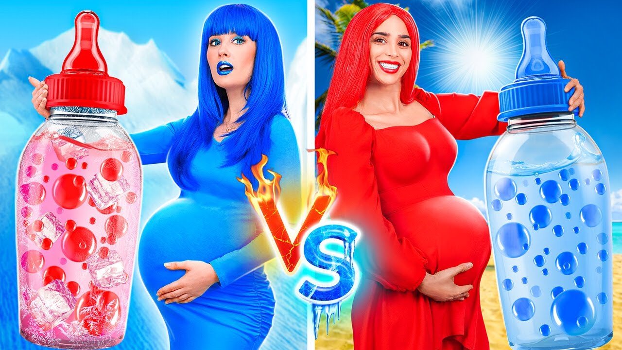 HOT VS COLD PREGNANT || CRAZY PREGNANCY SİTUATİONS BY 123 GO!