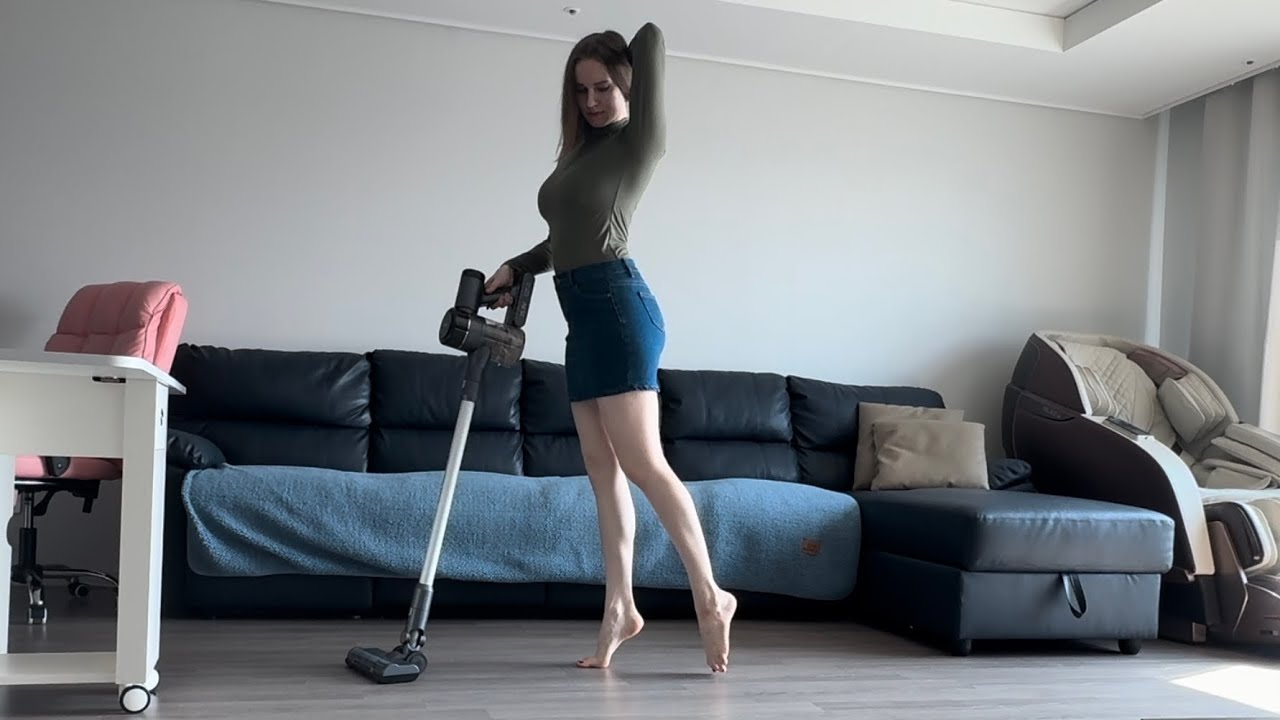 living room cleaning asmr