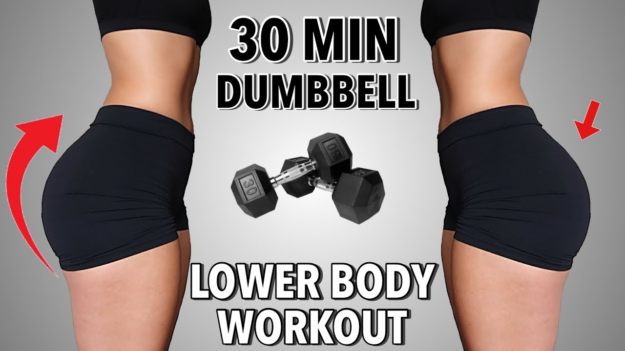 30 MIN KILLER BOOTY & LEGS WORKOUT WITH DUMBBELLS - Lower Body Workout at home - Summer Shred Day 6
