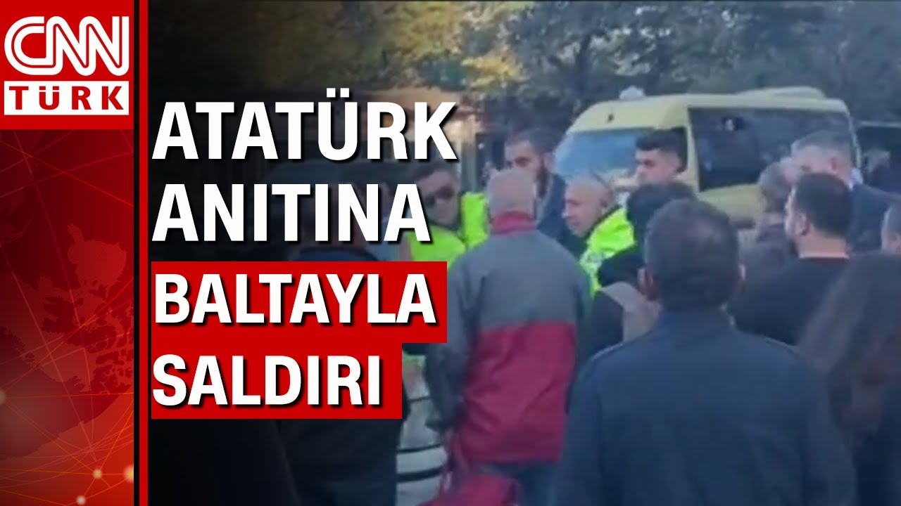 Avcılar'da Atatürk anıtına baltayla saldırı...