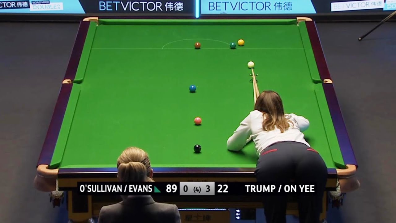 SNOOKER REANNE EVANS SHOWS HER SKILLS - WORLD MIXED DOUBLES 2022