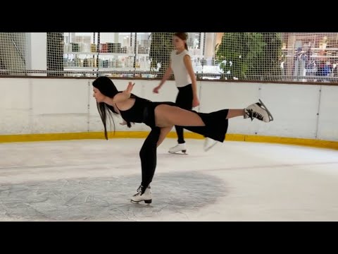 Polina skates on ice - figure scating