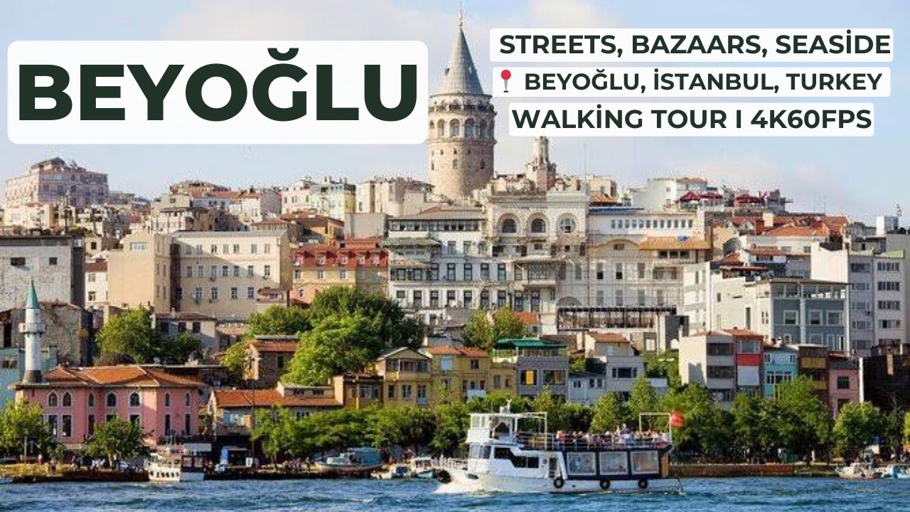 Beyoğlu (Streets, Bazaars, Seaside) I Beyoğlu, İstanbul I Walkingtour 4K60FPS #istanbul