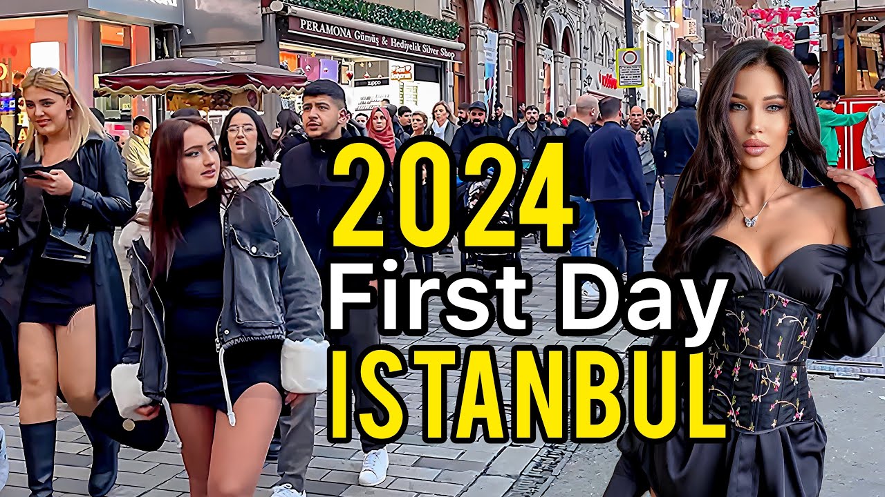 First Day 2024 in Istanbul Istiklal Street, Taksim Square Walking Tour|4k 60fps