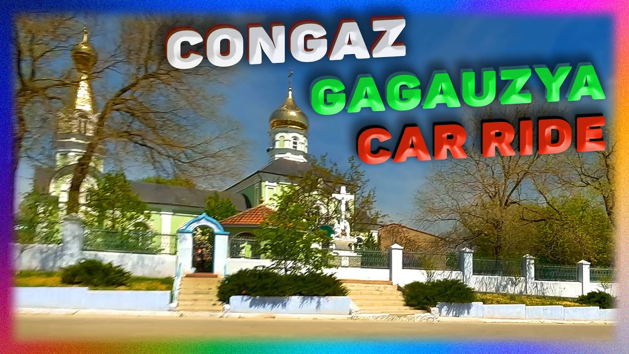 CAR TRİP AROUND THE CİTY OF CONGAZ, GAGAUZİA, REPUBLİCA MOLDOVA. CAR RİDE. 4K