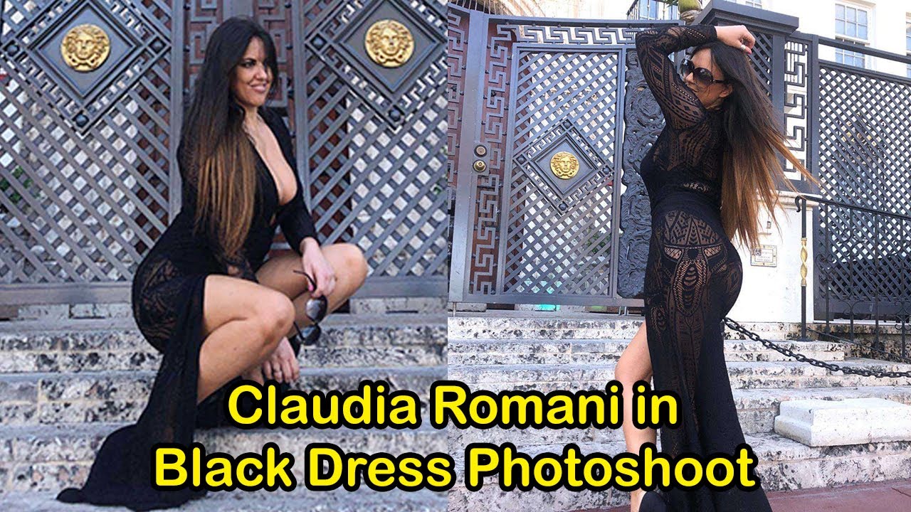 CLAUDİA ROMANİ İN BLACK DRESS PHOTOSHOOT | CLEAVAGE