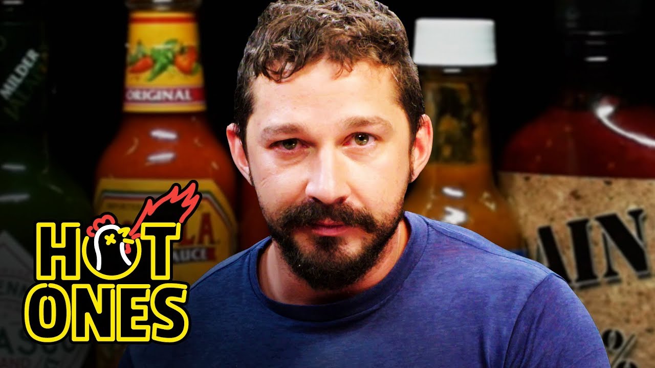 Shia LaBeouf Sheds a Tear While Eating Spicy Wings   Hot Ones