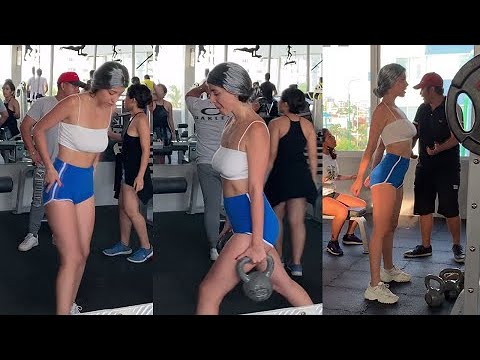 cami valencia, grandma  makes the couples fıght in the gym 