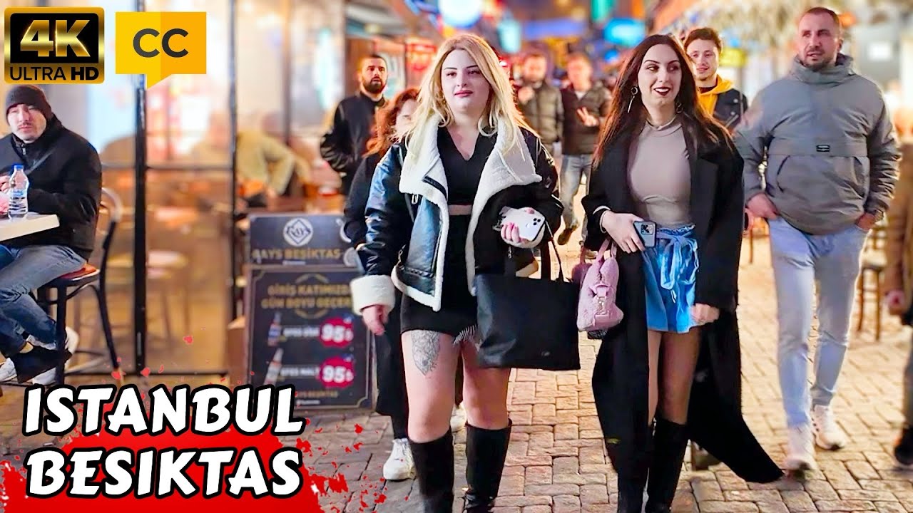  Nightlife Besiktas Bazaar Istanbul 2024 Turkey Walking Tour Tourist Guide 4k
