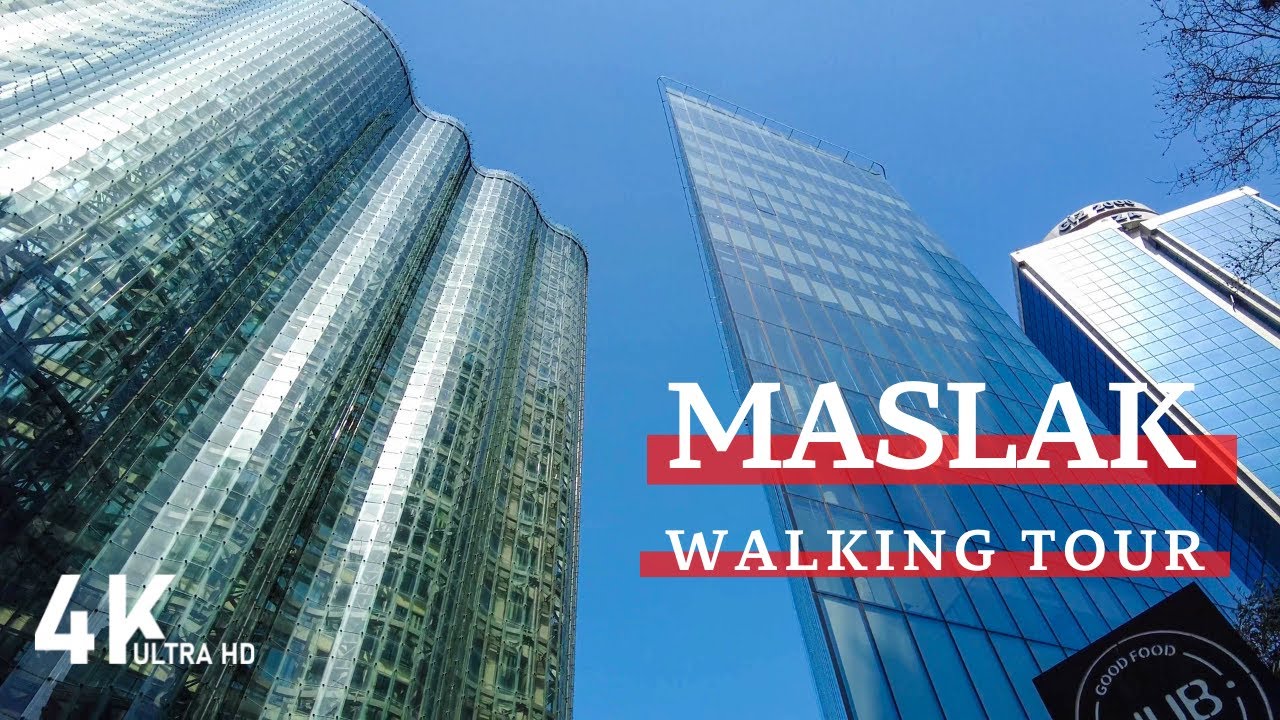 4K Sarıyer Maslak - Plazas District Walking Tour | April 2022