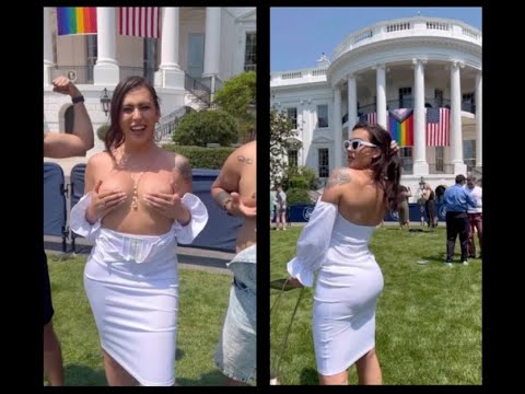 CAUGHT ON CAMERA: Trans model goes topless at White House party