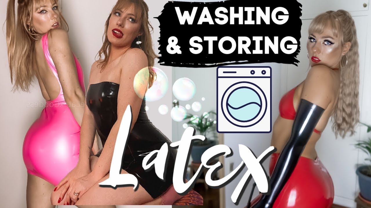 How I Wash and Store my LATEX CLOTHES & Removing STAINS | Maddie Luca
