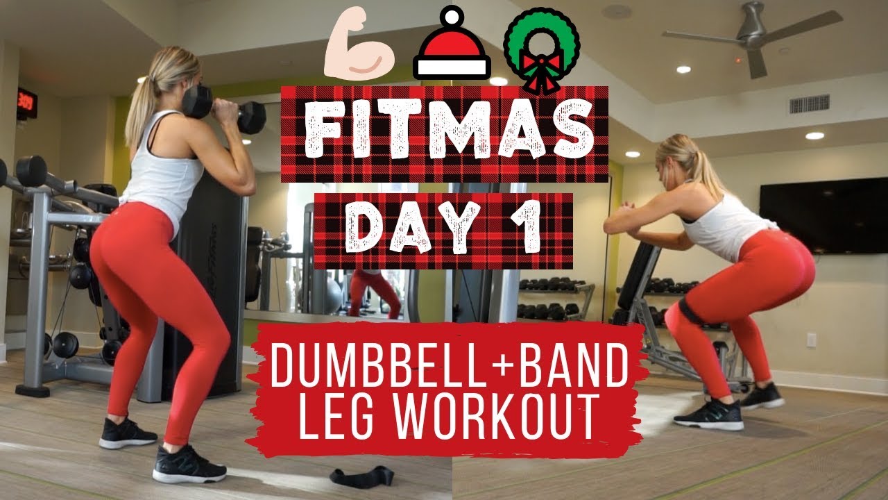DUMBBELL + BAND LEG WORKOUT | FITMAS DAY 1