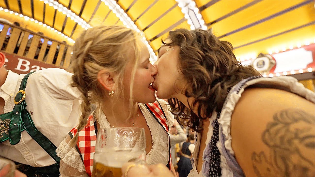 Girls Kissing for Oktoberfest