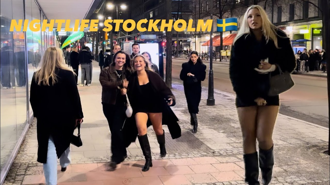 nightlıfe ın stockholm cıty 2024 Walkıng tour 4k