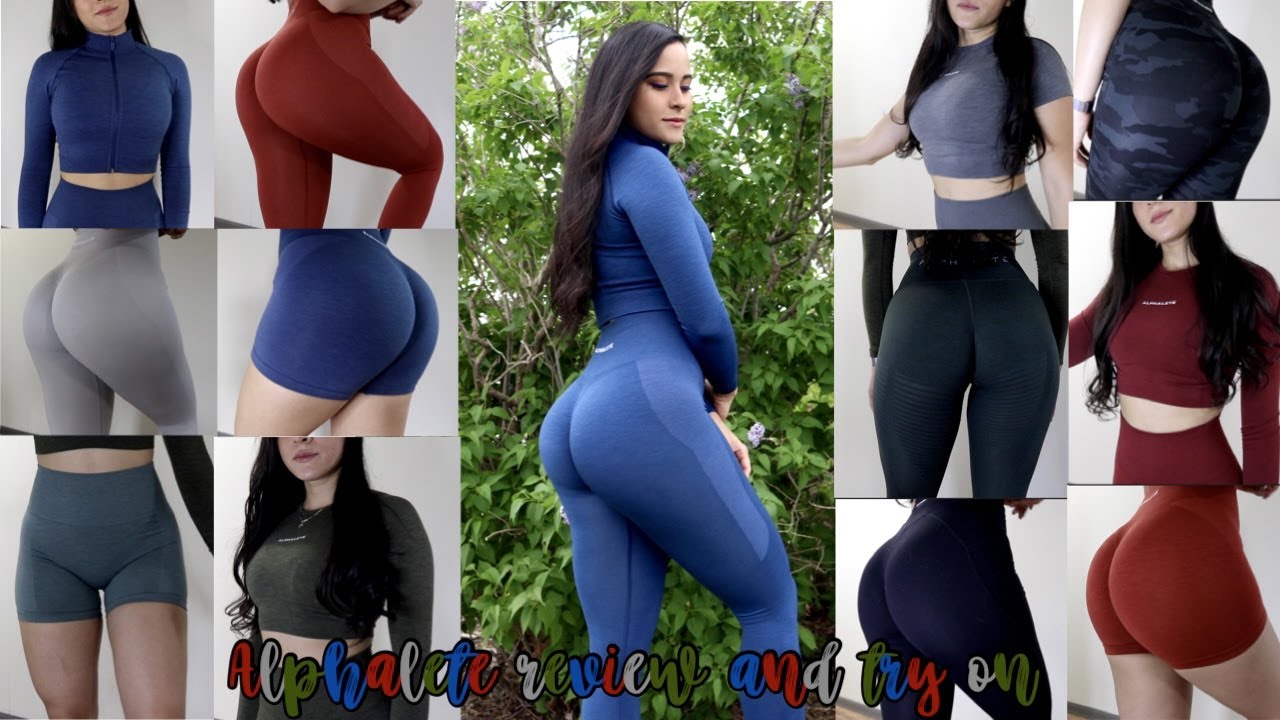 Alphalete review and try on • amplify, revival, alphalux, halo  more! flattering gym leggings