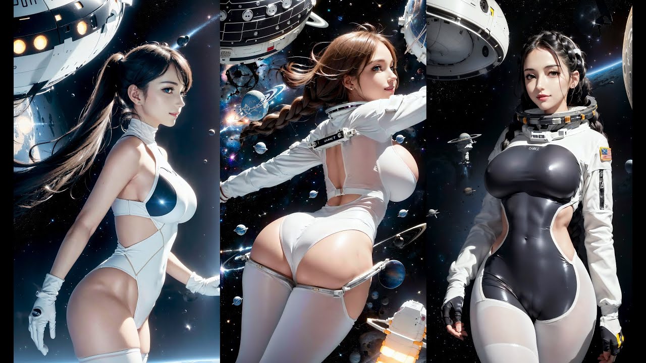 [4K Ai art] Space Suit Westen Girl, Space Wanderer, back shot, 우주복(서양녀), 우주 유랑, 우주복 룩북, AI 아트, AI 룩북