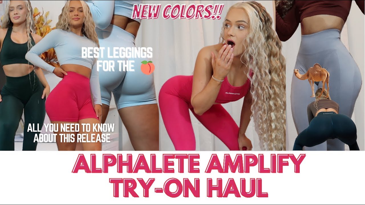 NEW ALPHALETE AMPLIFY CLOTHING COLLECTION TRY ON HAUL & REVIEW | Best Scrunch Leggings For The Booty