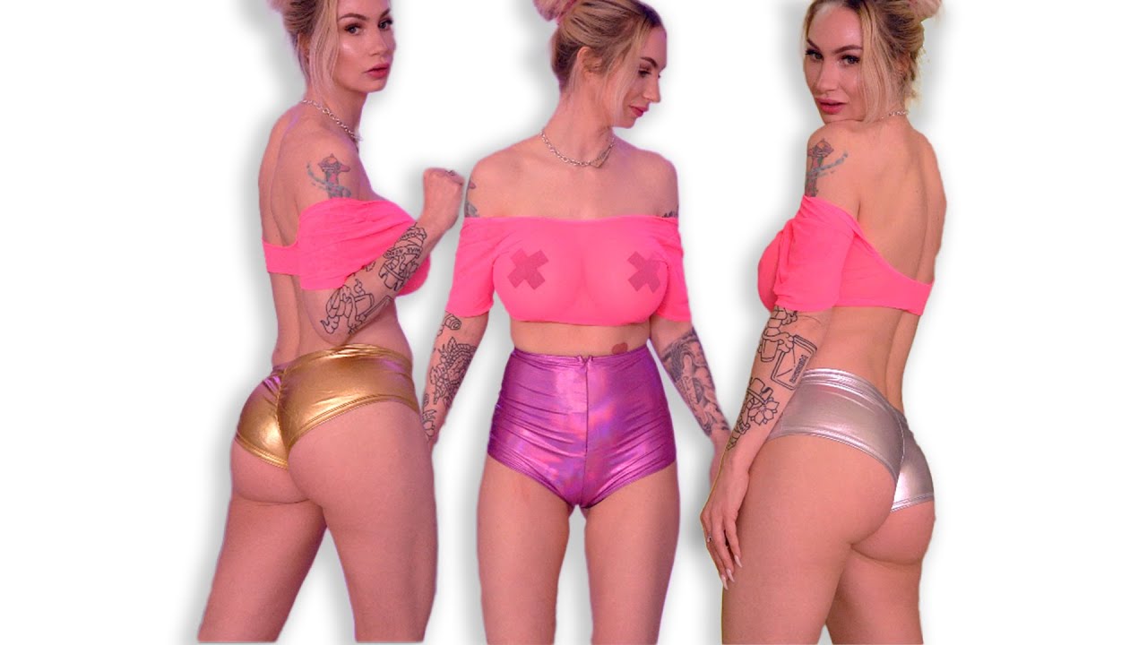 WET LOOK BOOTY SHORTS TRY ON HAUL FOR RAVES AND FESTİVALS!!!