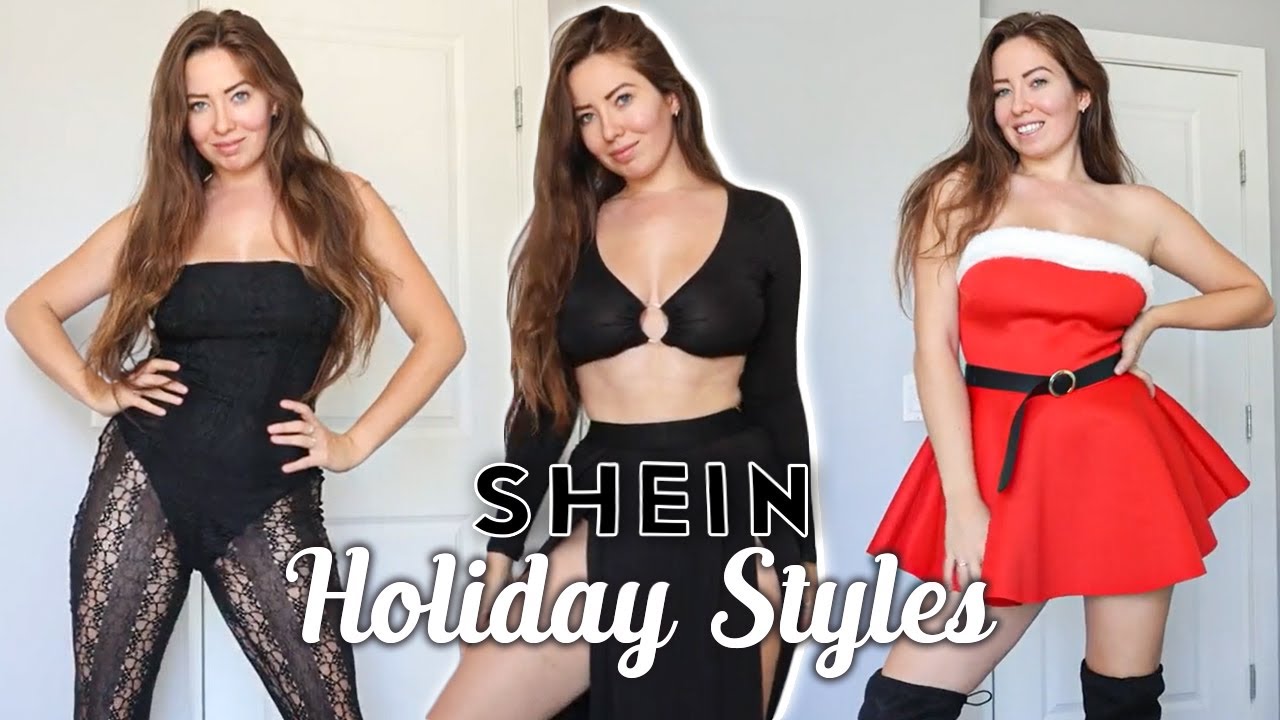 Trying on CUTE CHRISTMAS PARTY STYLES with SHEIN