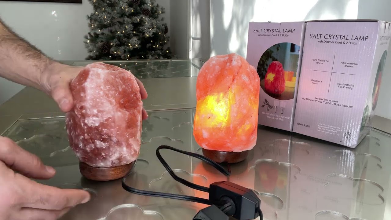 Greenco Natural Himalayan Rock Salt Lamp   lbs with Wood Base  Electric Wire  Dimmer Control