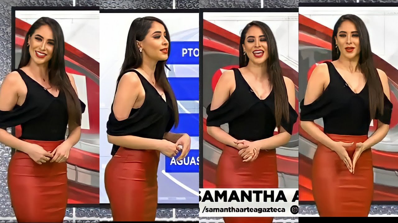 SAMANTHA ARTEAGA, İN A TİGHT-ASS RED LEATHER SKİRT.