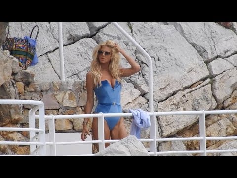 EXCLUSIVE - Victoria Silvstedt in Swimsuit at Eden Roc in Antibes