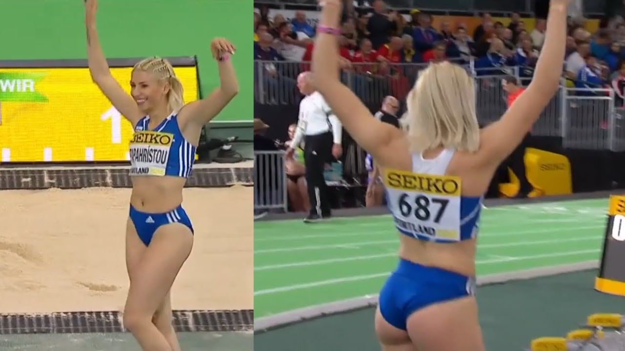 Paraskevi Papachristou jumps 14.15 m celebrates with a dance ????
