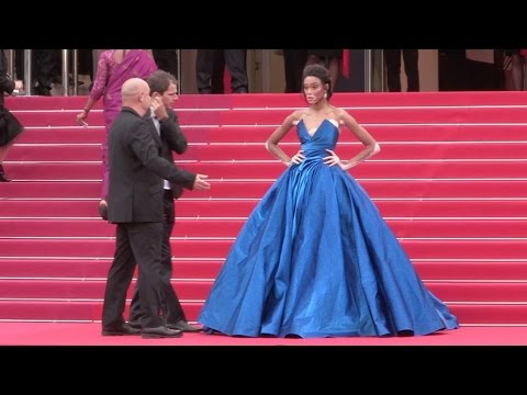 Model Winnie Harlow on the red carpet for the Premiere of Nelyubov in Cannes