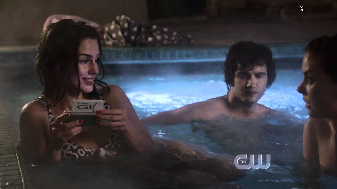 Jessica Lowndes & Jessica Stroup Wearing Bikinis During A Hot Tub Scene