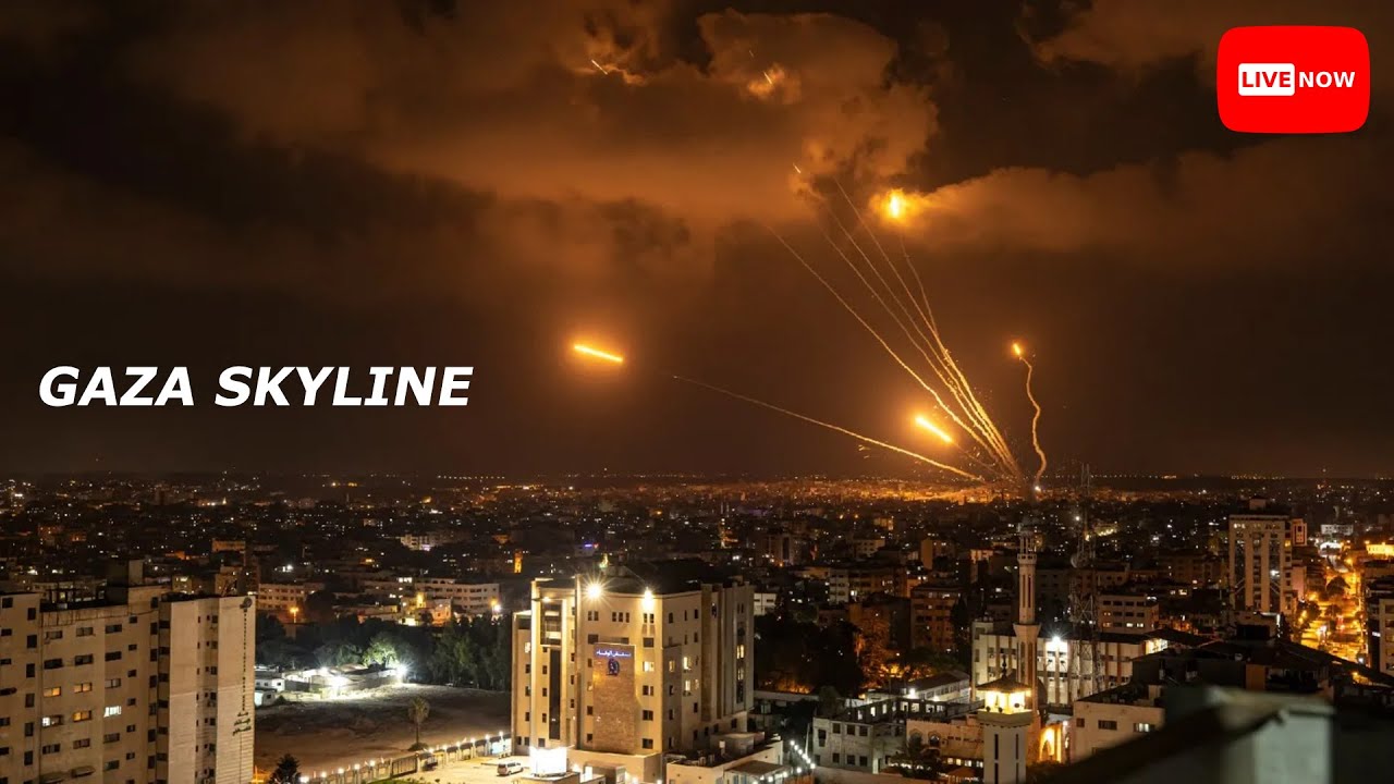 Live: Gaza skyline as Israeli airstrikes continue to bombard territory of Hamas
