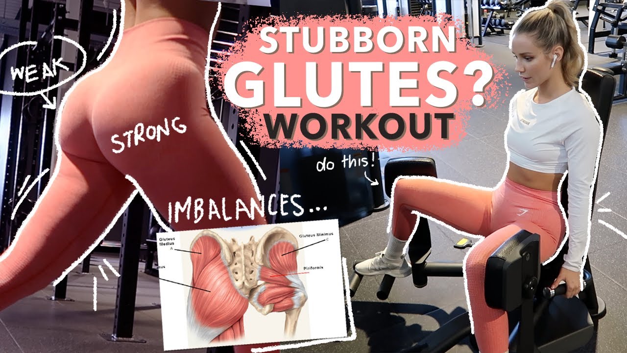 ONE GLUTE STRONGER? STUBBORN GLUTES/ BOOTY WORKOUT + My Hip Injury and Rehab Routine | AD