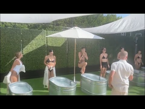 Kim Kardashian & Adrienne Bailon Take An Ice Bath For The First Time