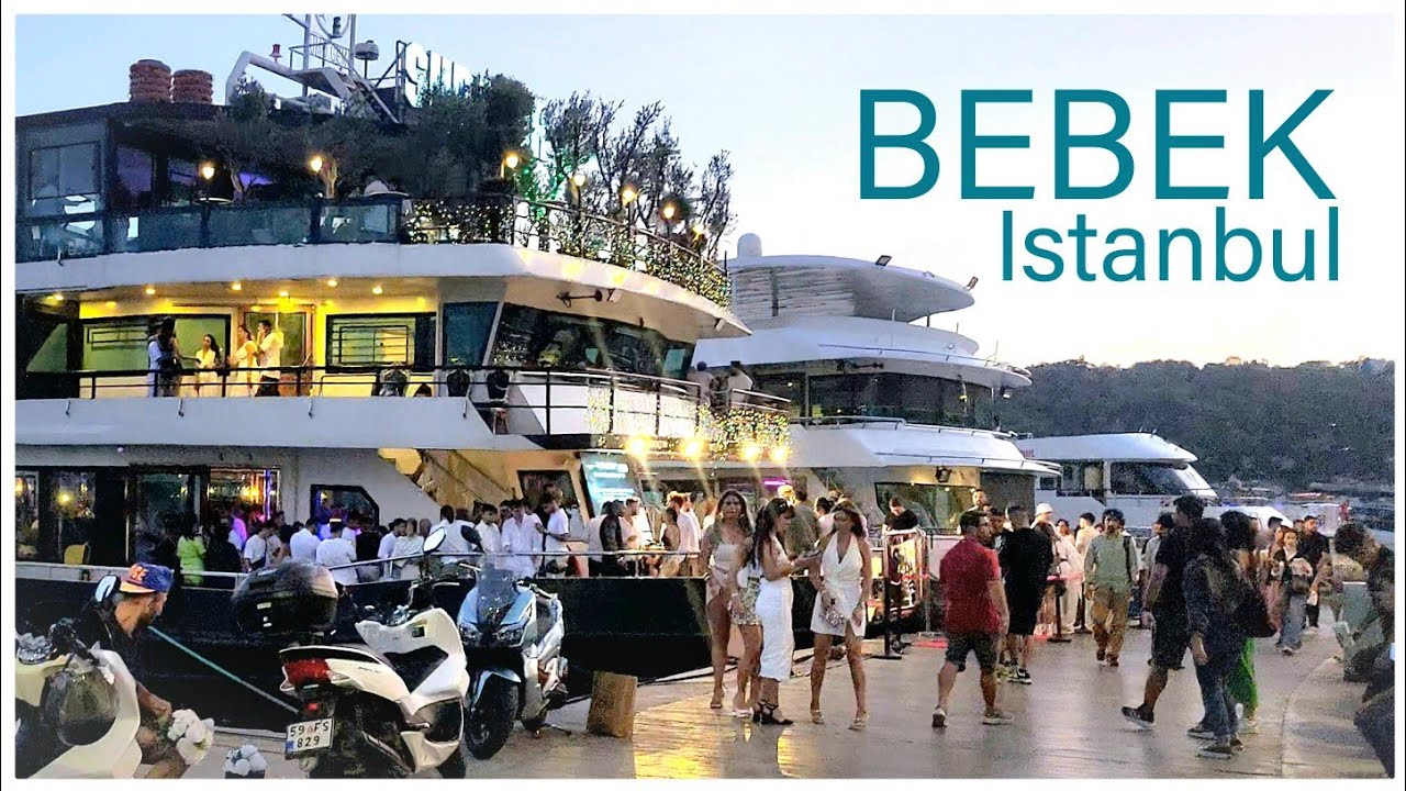 Istanbul Walking Tour | Bebek Neighborhood Walking Tour | 4K HDR | Bosphorus Nightview