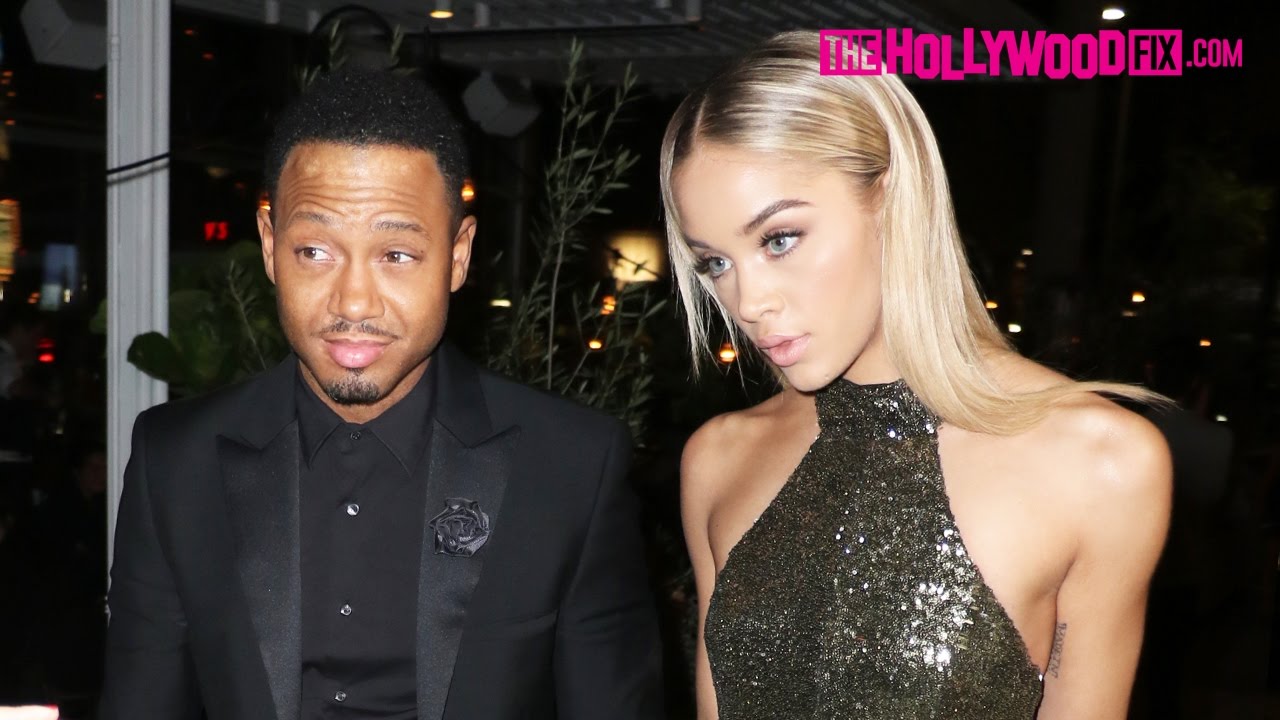 Terrence J  Jasmine Sanders Arrive To The 2016 Revolve Winter Formal At NeueHouse 11.10.16