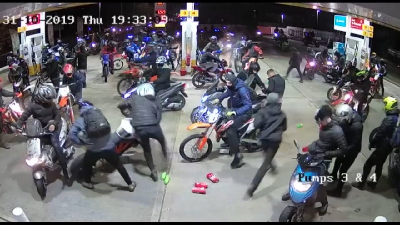 Motorbike gang raid petrol station prompting police appeal
