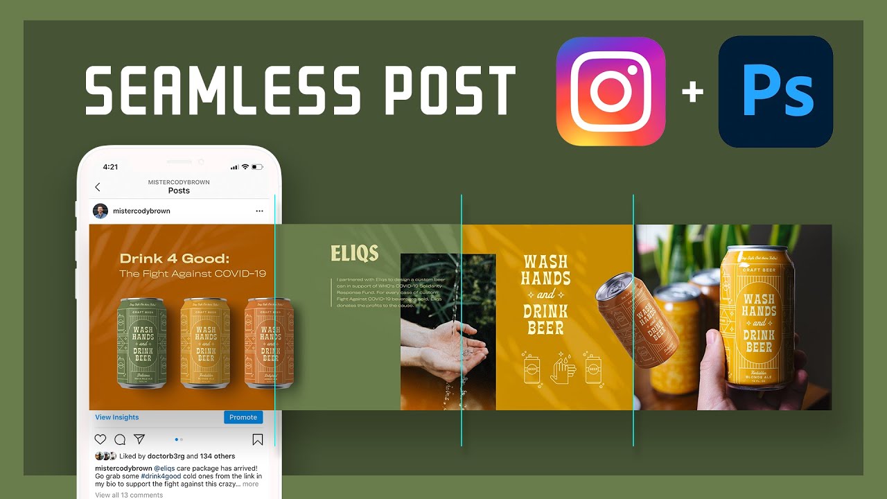 how to design an engaging seamless ımage post in ınstagram (photoshop tutorial)