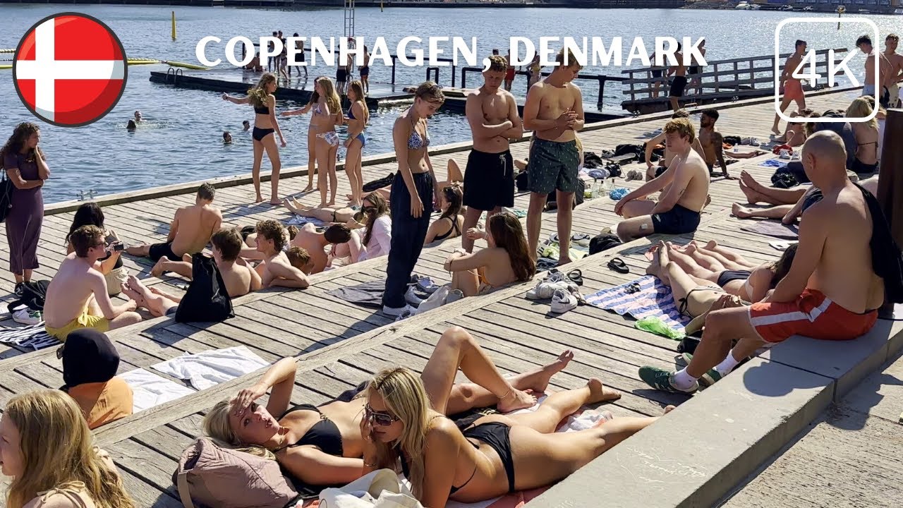 [4K] ☀️ Copenhagen Beach Nordhavn Sandkaj Beach Walk 2023 